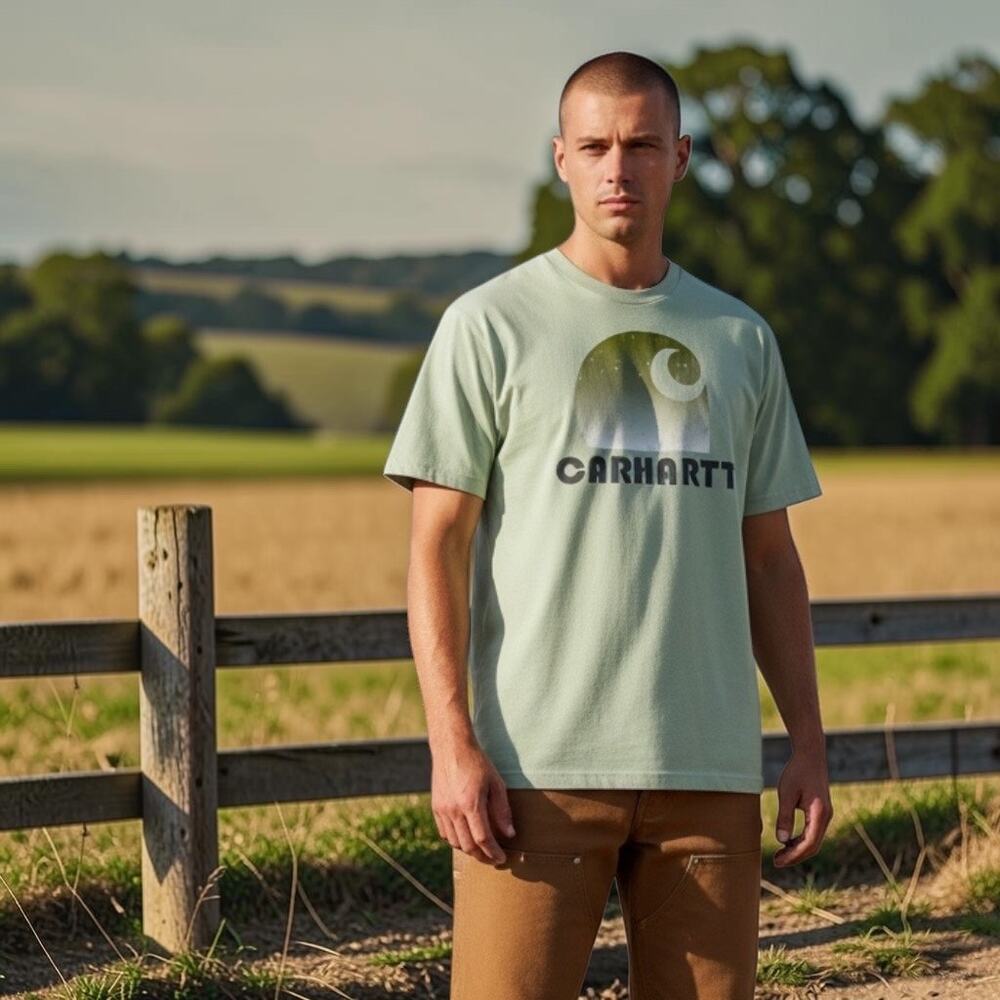 NWT Carhartt Size XL Loose Fit Graphic T-Shirt | Light Sage Green